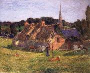 Paul Gauguin The Field of Lolichon and the Church of Pont-Aven oil painting reproduction